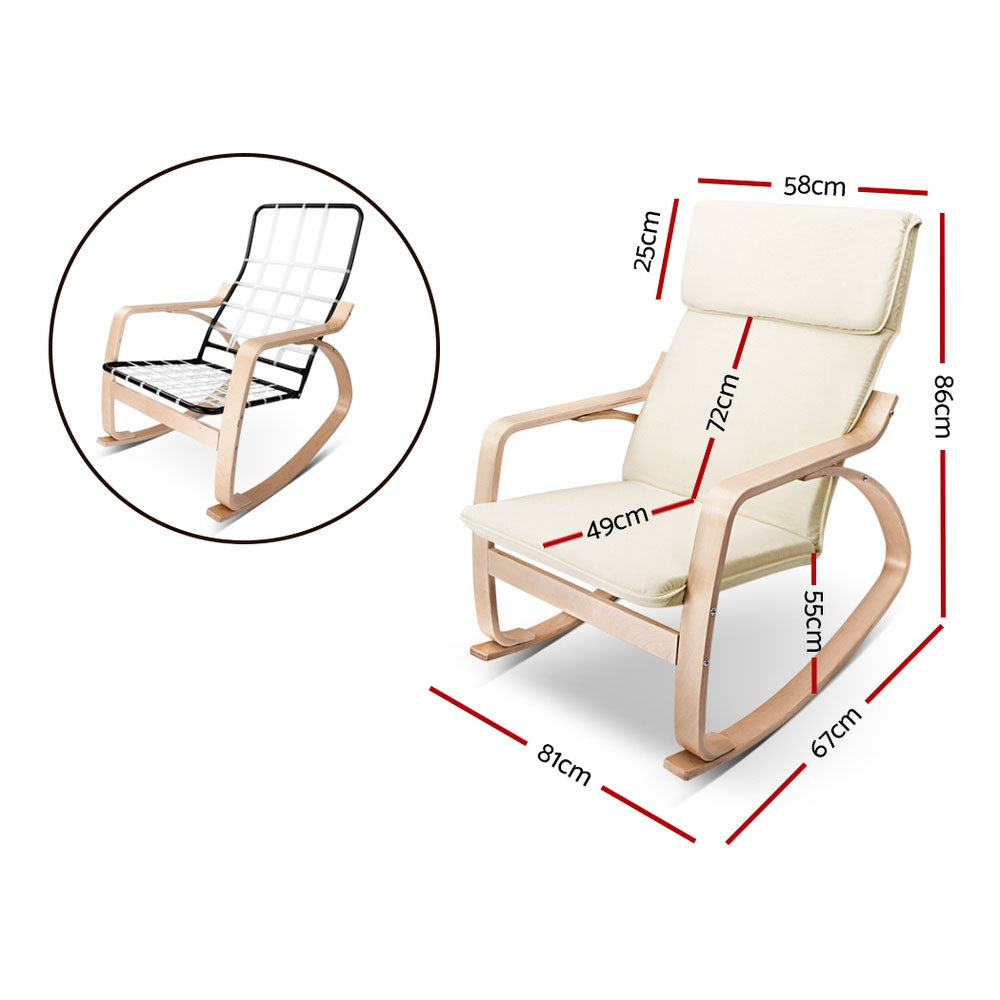 Bentwood Aero Rocking Armchair - Contemporary Comfort in Beige