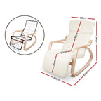 Afton Modern Rocking Armchair with Adjustable Footrest