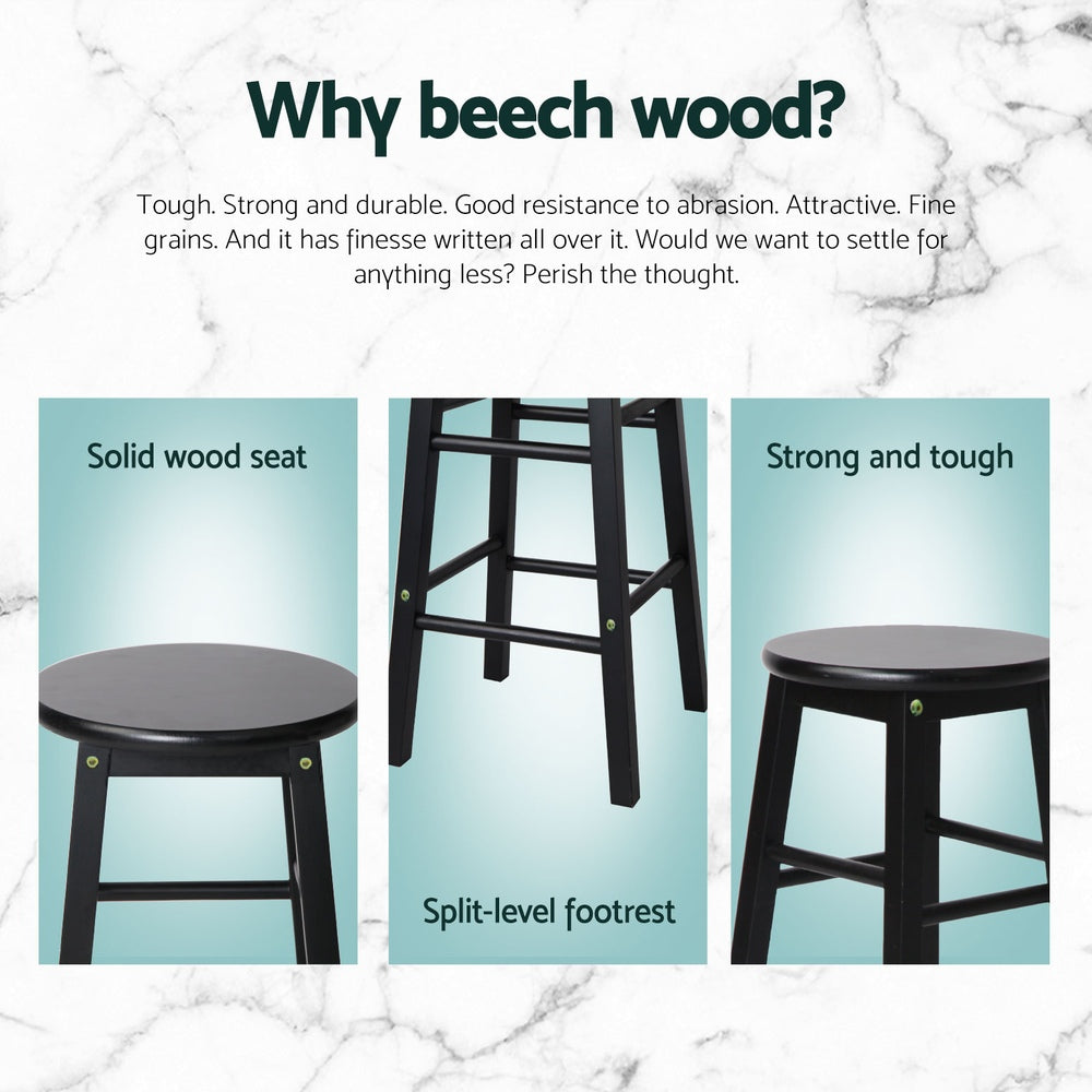 Artiss Set of 4 Wooden Bar Stools Durable seating for modern spaces.