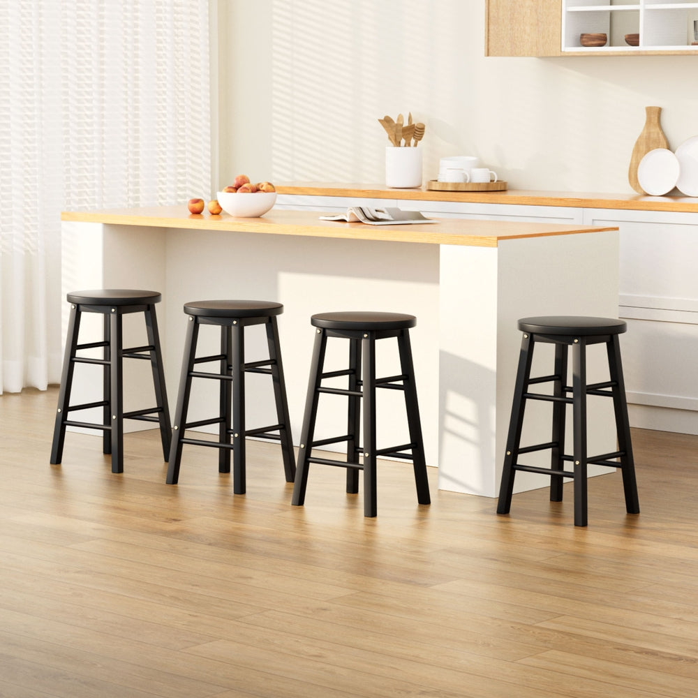 Artiss Set of 4 Wooden Bar Stools Durable seating for modern spaces.