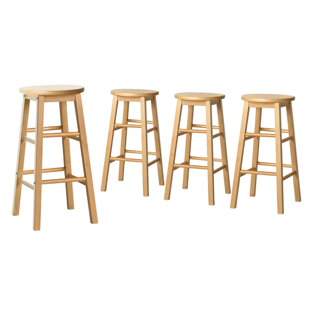 Artiss Set of 4 Wooden Bar Stools Durable seating for modern spaces.