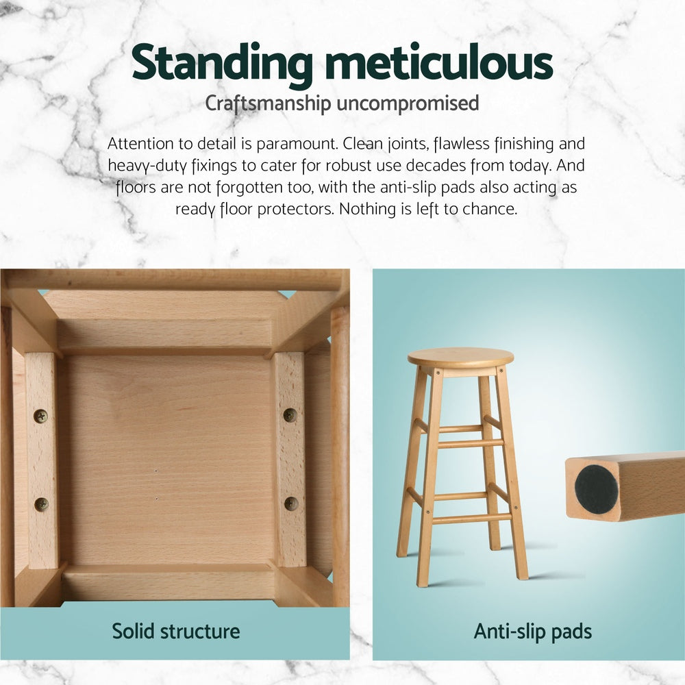 Artiss Set of 4 Wooden Bar Stools Durable seating for modern spaces.