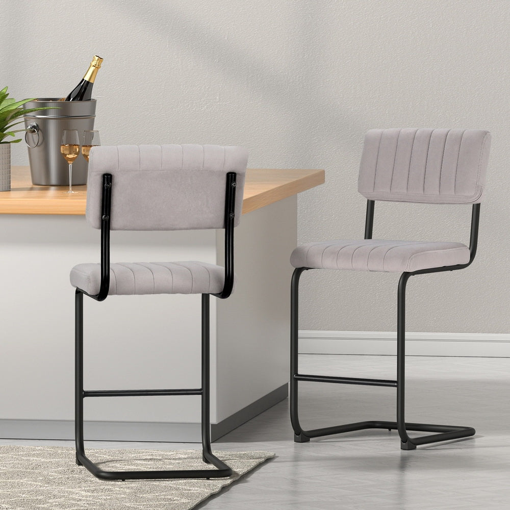 Artiss Modern Velvet Bar Stool Set