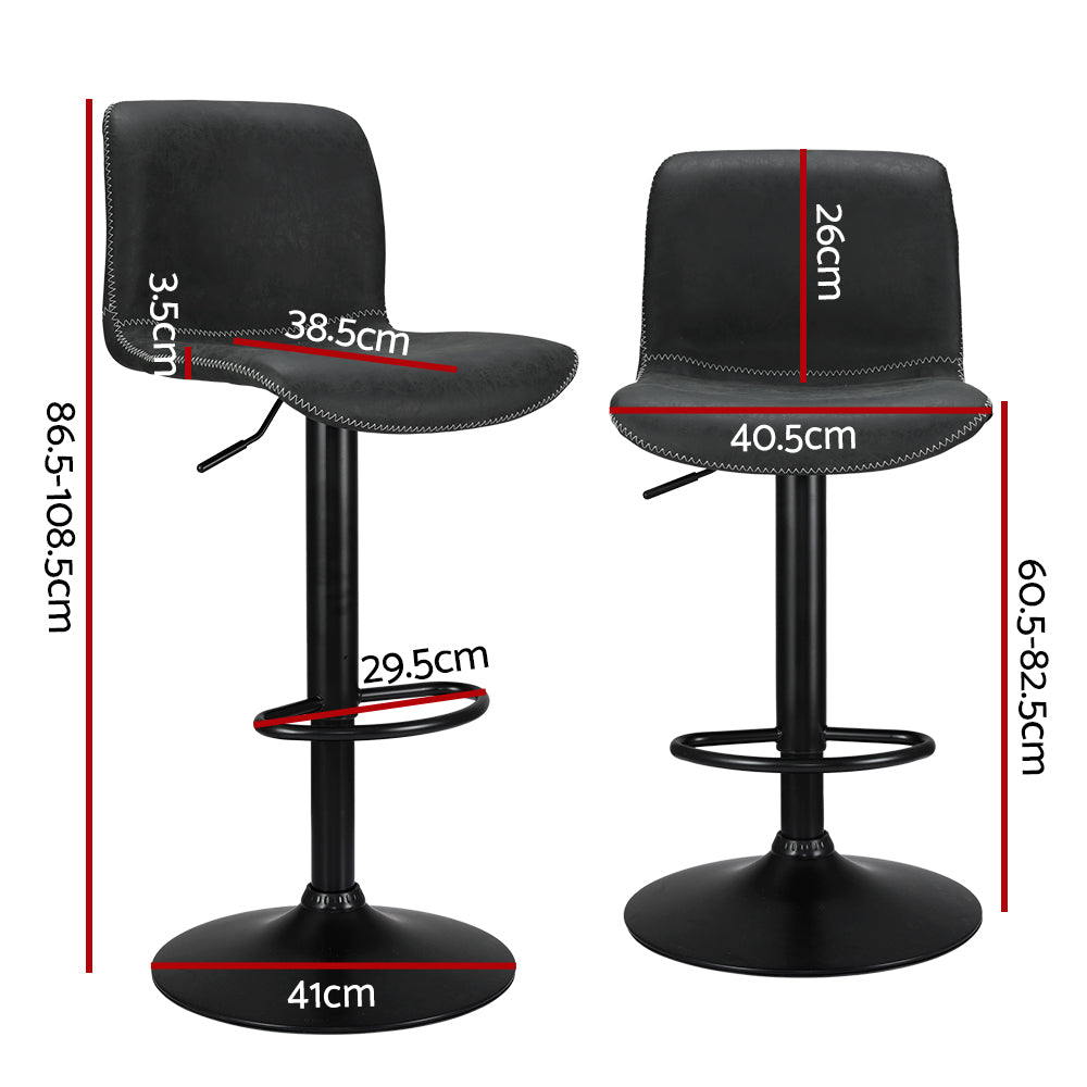 Artiss Adjustable Swivel Bar Stools Set