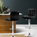 Artiss Adjustable Leather Bar Stools with Armrests