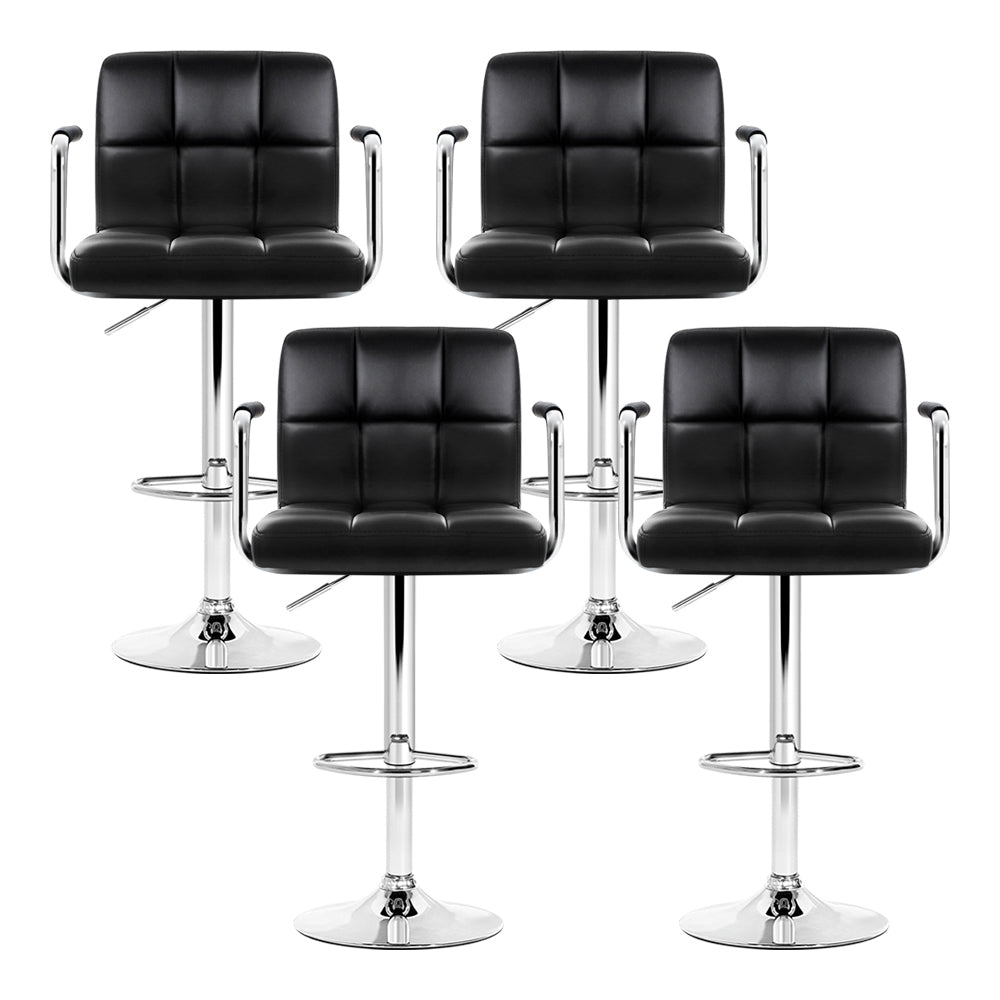 Artiss 4x Modern Leather Bar Stools with Armrest