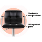 Artiss 4x Modern Leather Bar Stools with Armrest