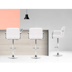 Artiss Adjustable Leather Bar Stools with Armrests