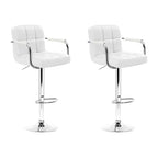 Artiss Adjustable Leather Bar Stools with Armrests