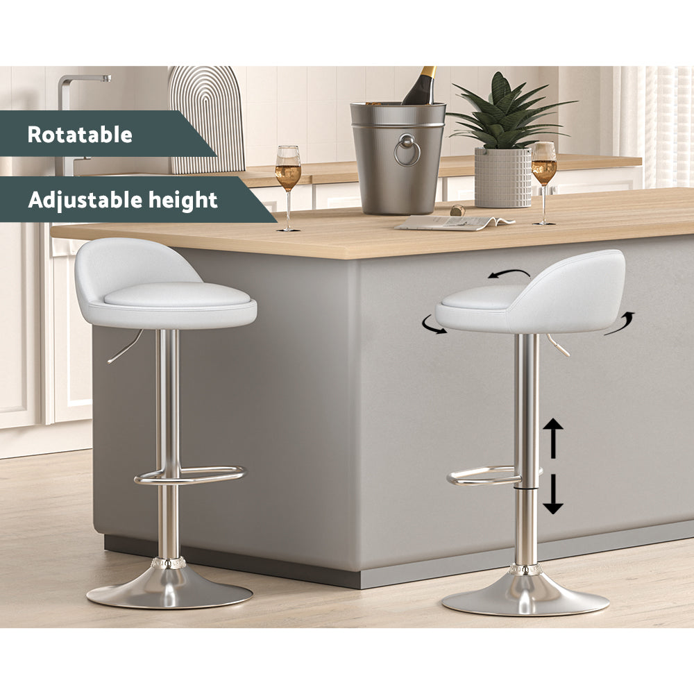 Contemporary Adjustable PU Leather Bar Stools