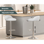 Contemporary Adjustable PU Leather Bar Stools