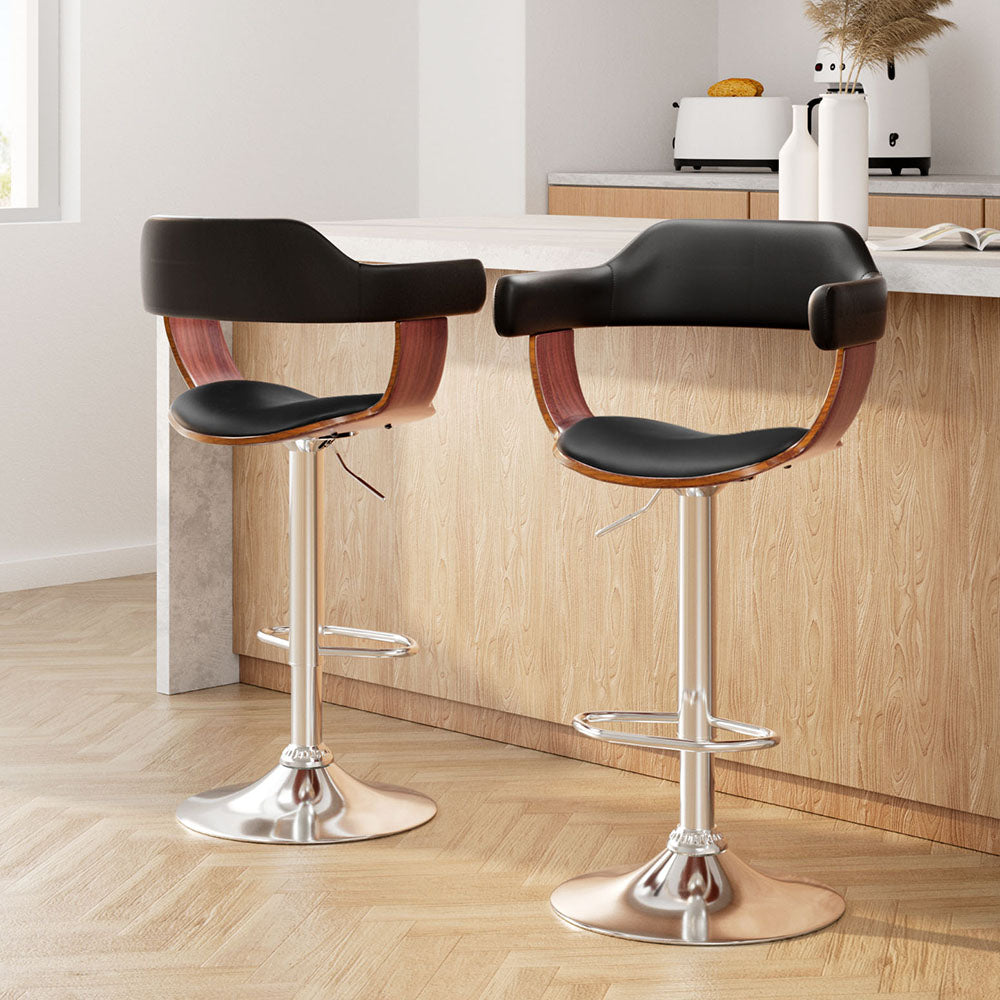 Elegant Gas Lift Bar Stools with Armrests