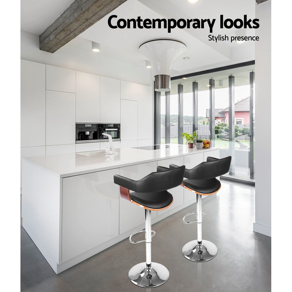 Elegant Gas Lift Bar Stools with Armrests