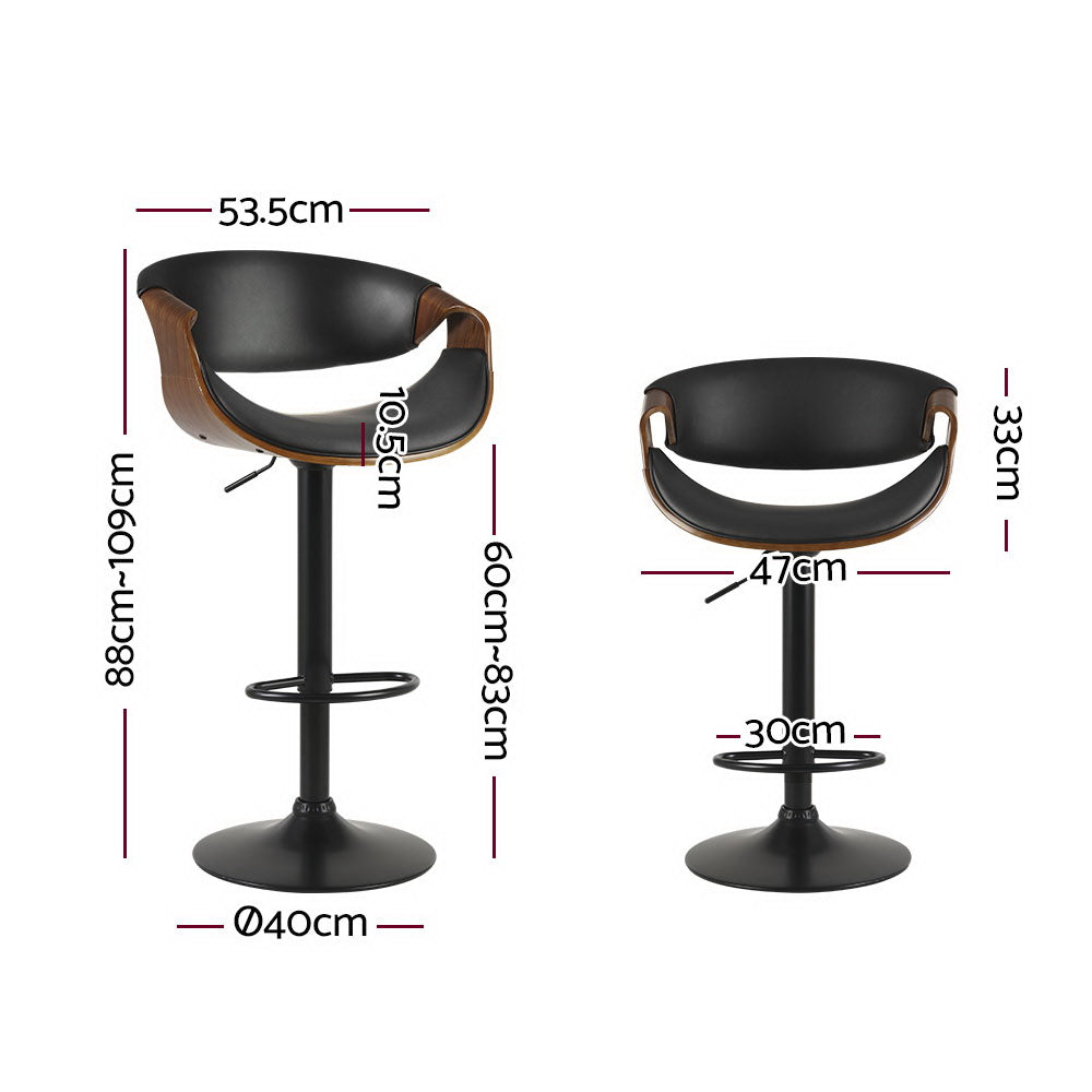 Elegant Gas Lift Bar Stools with Armrests