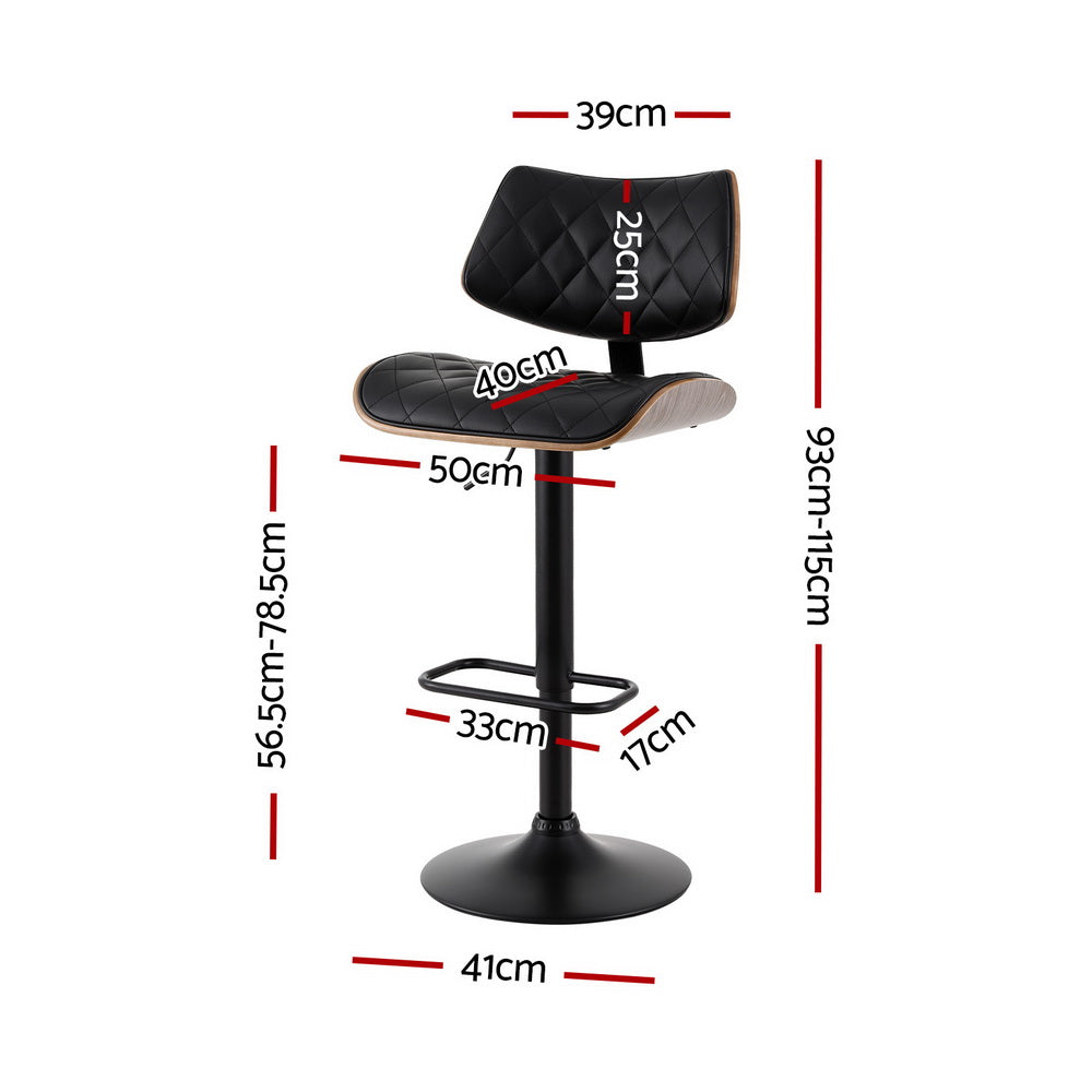 Elegant PU Leather Bar Stools with Gas Lift