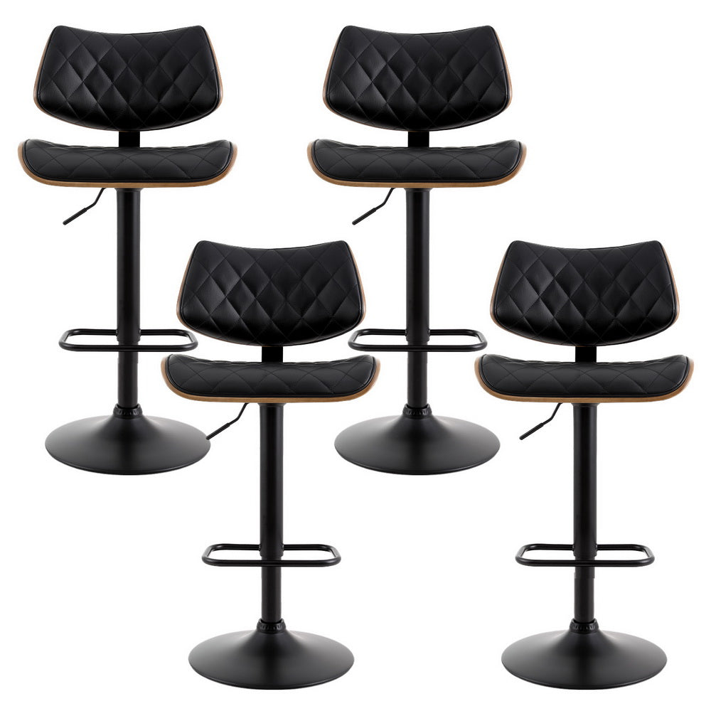 Elegant PU Leather Bar Stools with Gas Lift