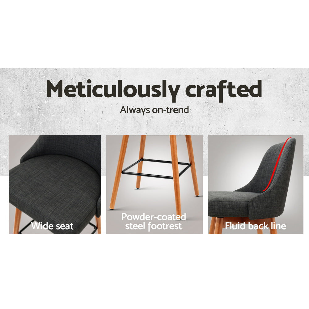 Artiss Swivel Bar Stools with Wooden Legs