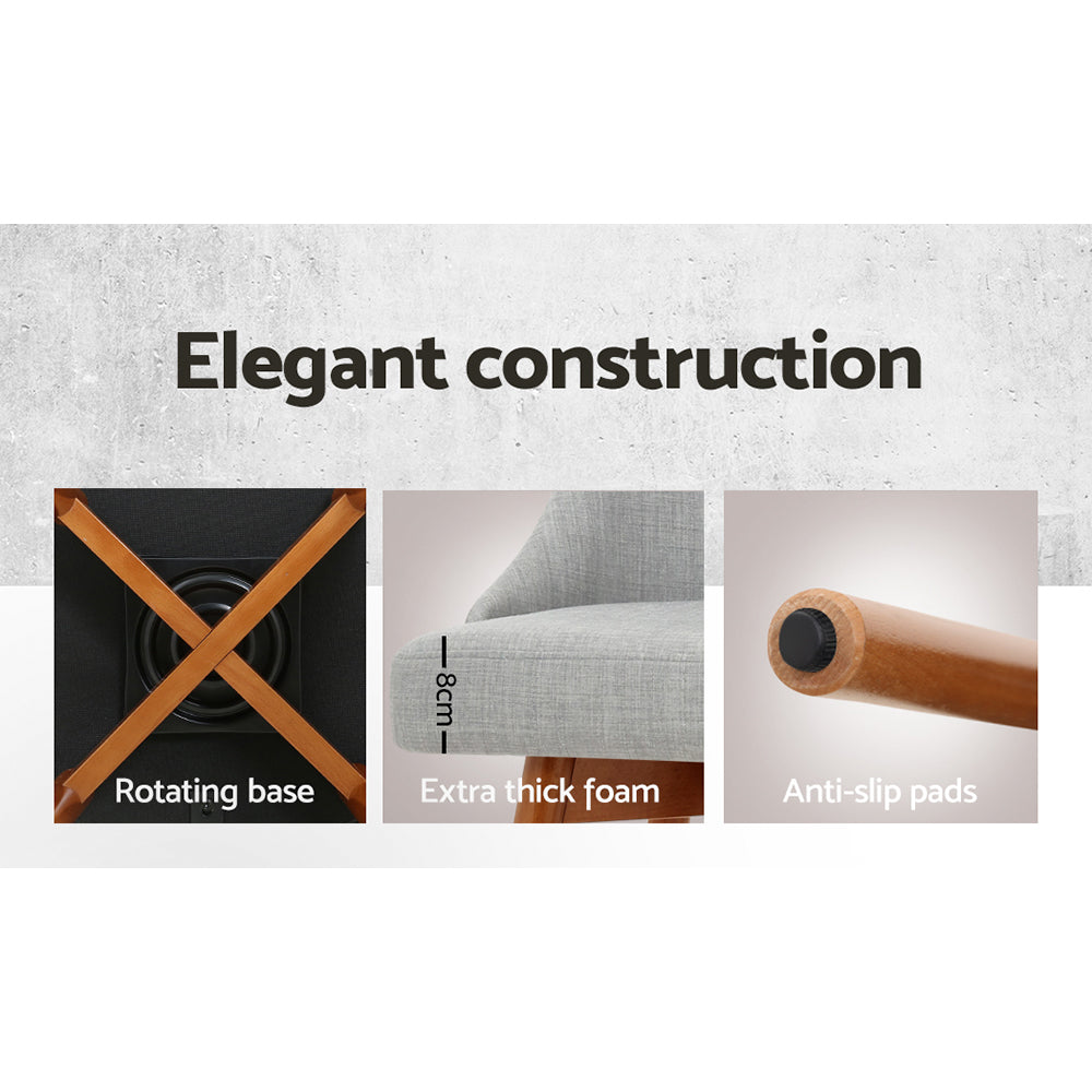 Artiss Swivel Bar Stools with Wooden Legs