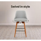 Artiss Swivel Bar Stools with Wooden Legs