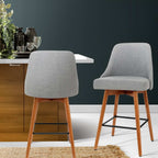 Artiss Swivel Bar Stools with Wooden Legs