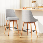 Artiss Swivel Bar Stools with Wooden Legs