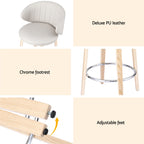 Artiss Contoured Leather Bar Stools - Set of 2