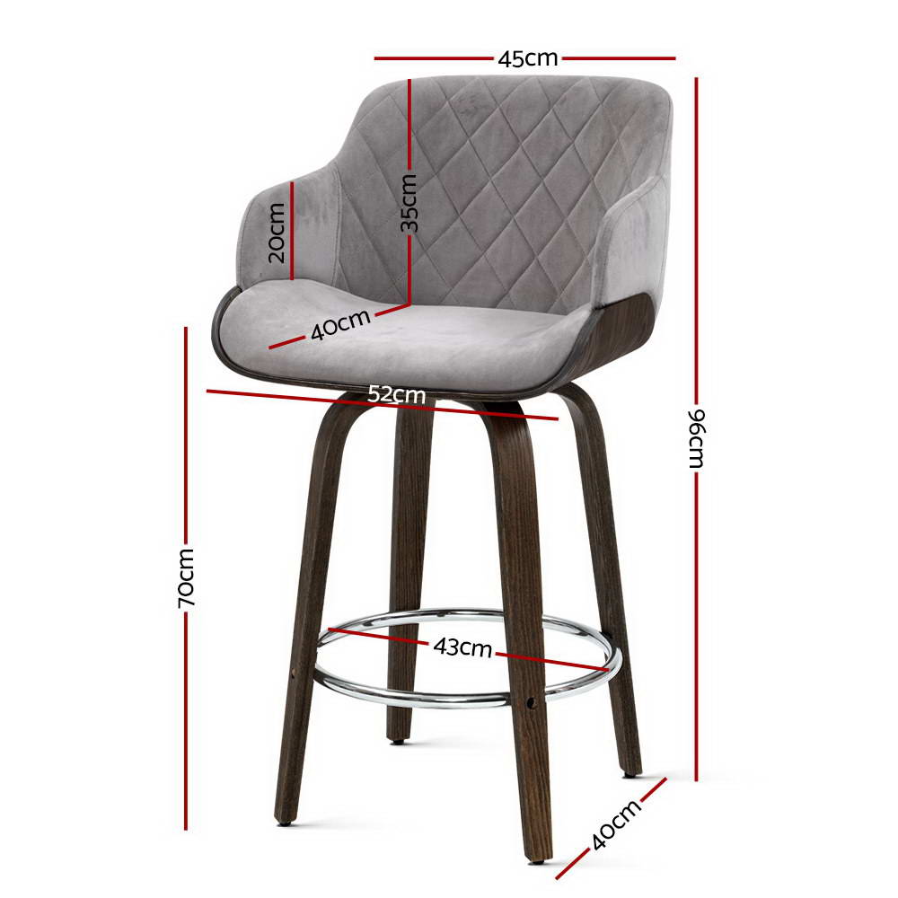 Artiss Velvet Padded Swivel Bar Stool