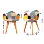 Retro Fabric Dining Chairs Set of 4