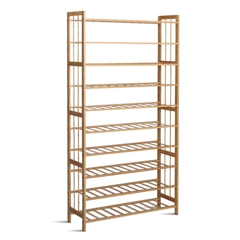 10-Tier Eco-Friendly Bamboo Shoe Rack Cabinet