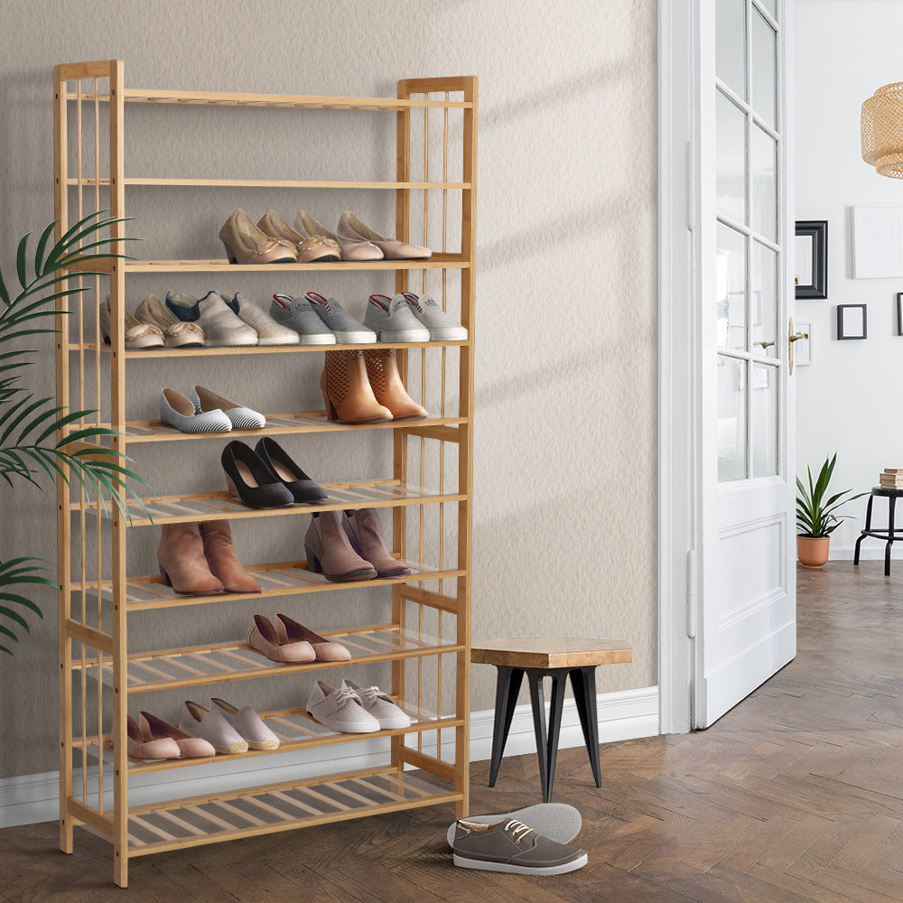 10-Tier Eco-Friendly Bamboo Shoe Rack Cabinet