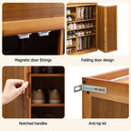 Elegant Bamboo Shoe Rack Cabinet for 30 Pairs