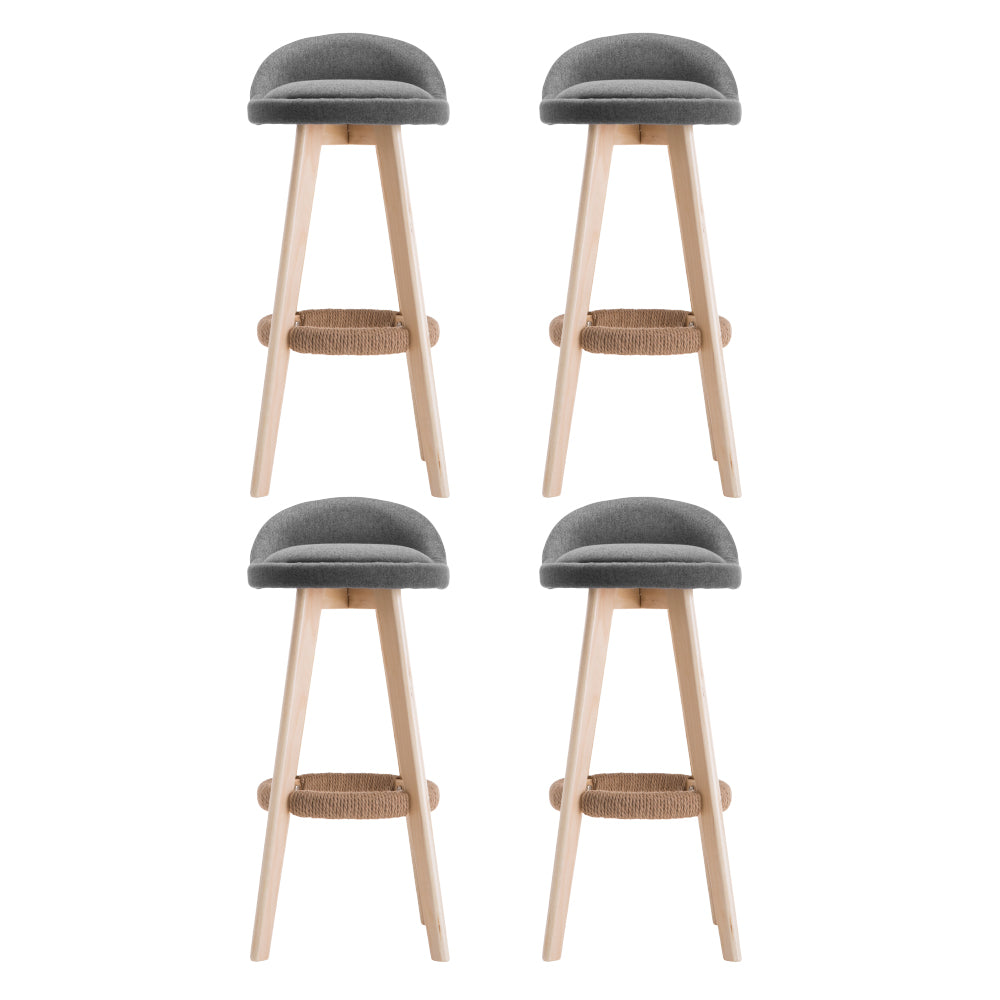 Artiss Dalvey Grey Linen Bar Stools