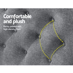 Artiss Bed Head Headboard Queen Size Fabric - CAPPI Grey