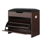 Elegant 3-Tier PU Leather Shoe Storage Bench