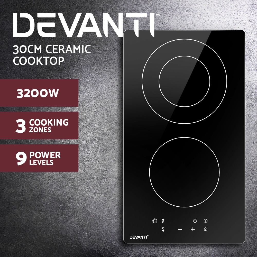 30cm Electric Ceramic Cooktop with Safety Features
