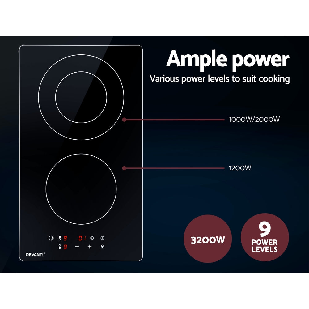 30cm Electric Ceramic Cooktop with Safety Features