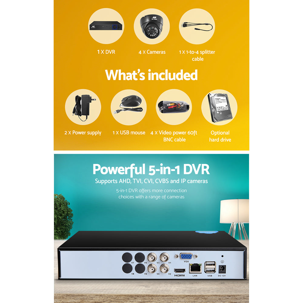 UL-Tech 4CH CCTV Security System with 2TB HDD