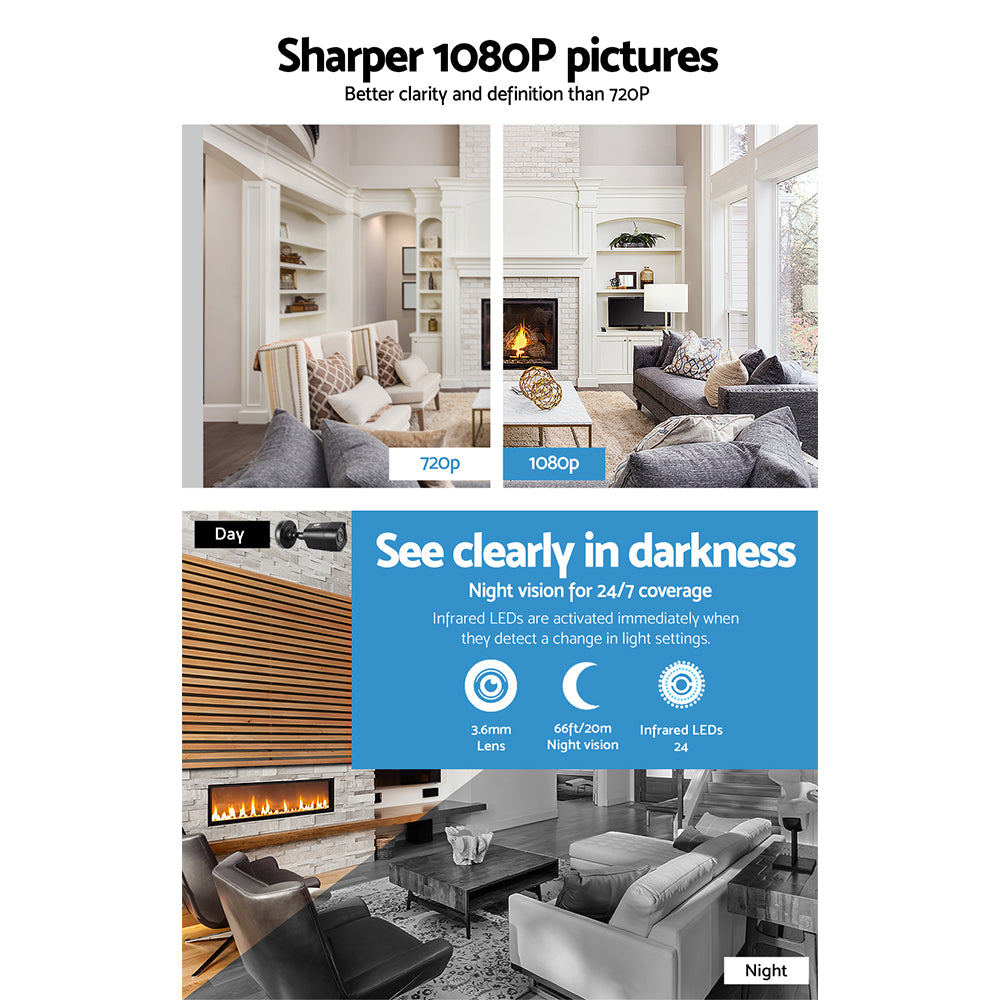 UL-tech CCTV Security System with 4 Cameras