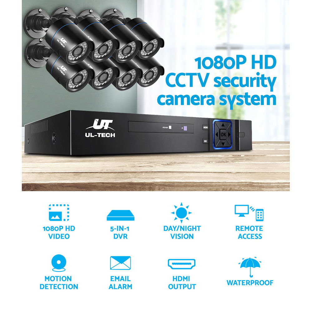 UL-Tech 8CH CCTV Security System with 1TB HDD