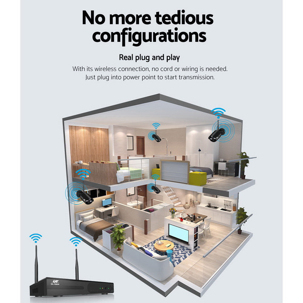 UL-Tech 8CH Wireless CCTV Security System