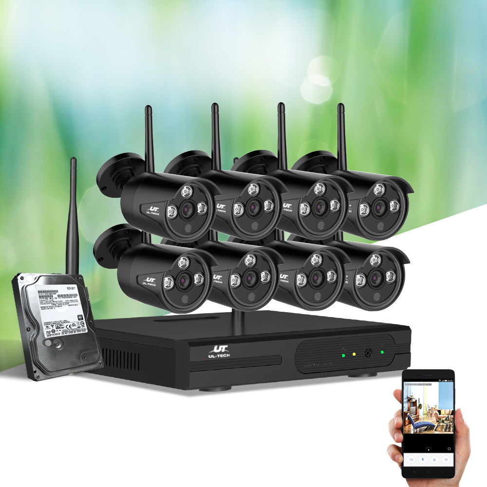 UL-Tech 8CH Wireless CCTV System with 8 Cameras