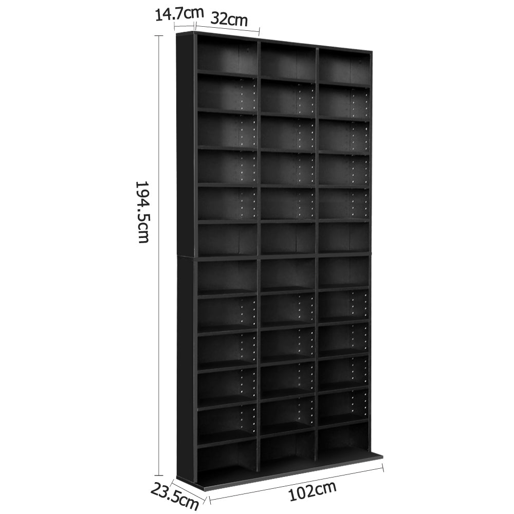Artiss Black CD Storage Bookshelf