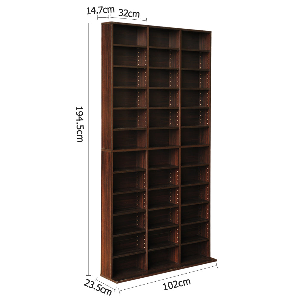 Artiss BERT Walnut Bookshelf CD Storage Rack