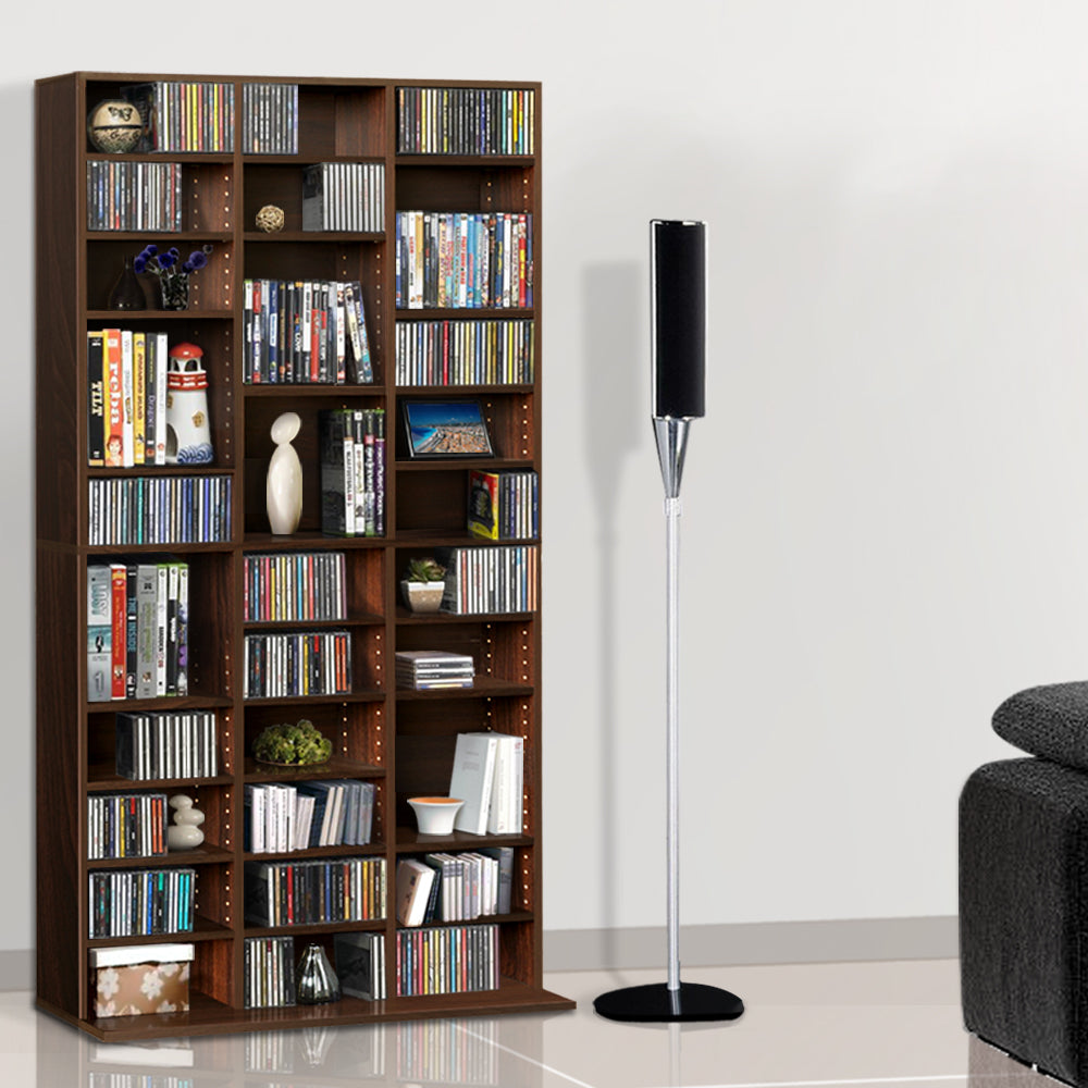 Artiss BERT Walnut Bookshelf CD Storage Rack