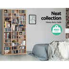 Artiss BERT Oak Bookshelf CD Storage Rack