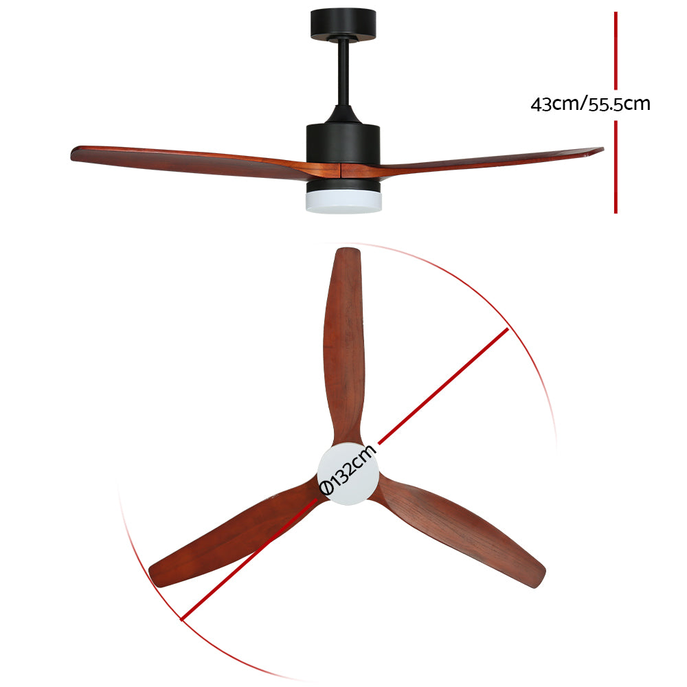 Devanti 52'' Dark Wood Ceiling Fan with Light