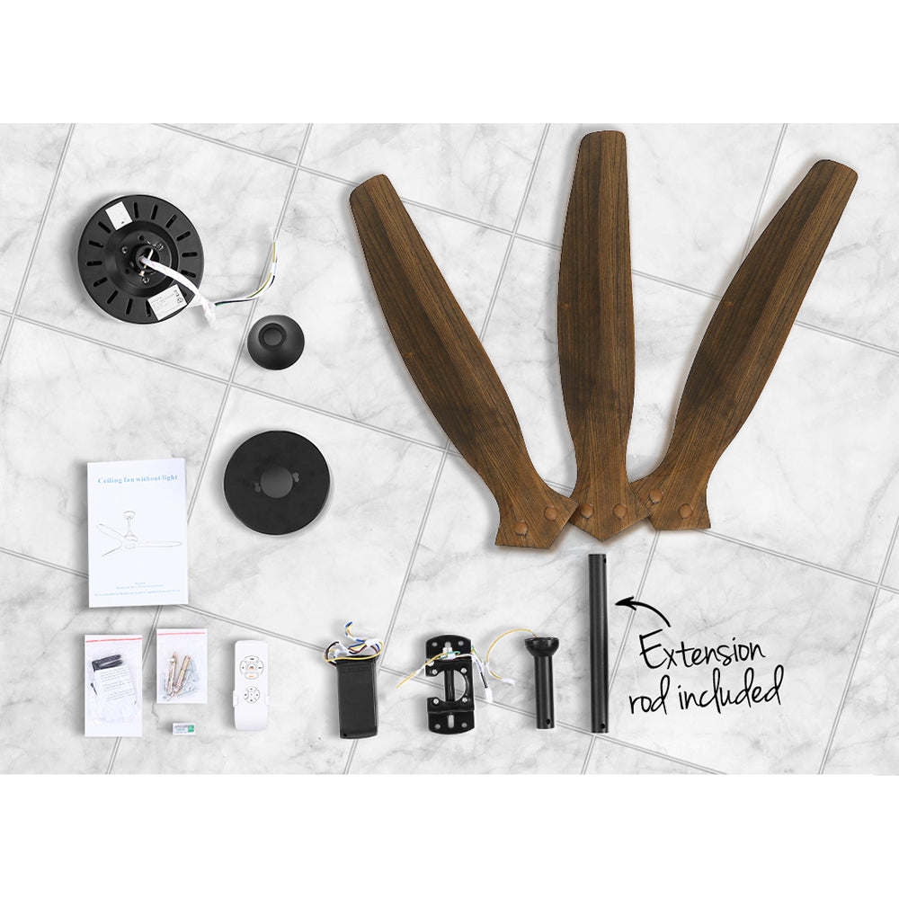 Devanti 52'' Dark Wood Ceiling Fan with Remote