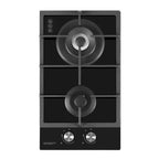 30cm 2-Burner Black Gas Cooktop