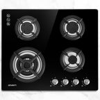60cm 4 Burner Black Gas Cooktop