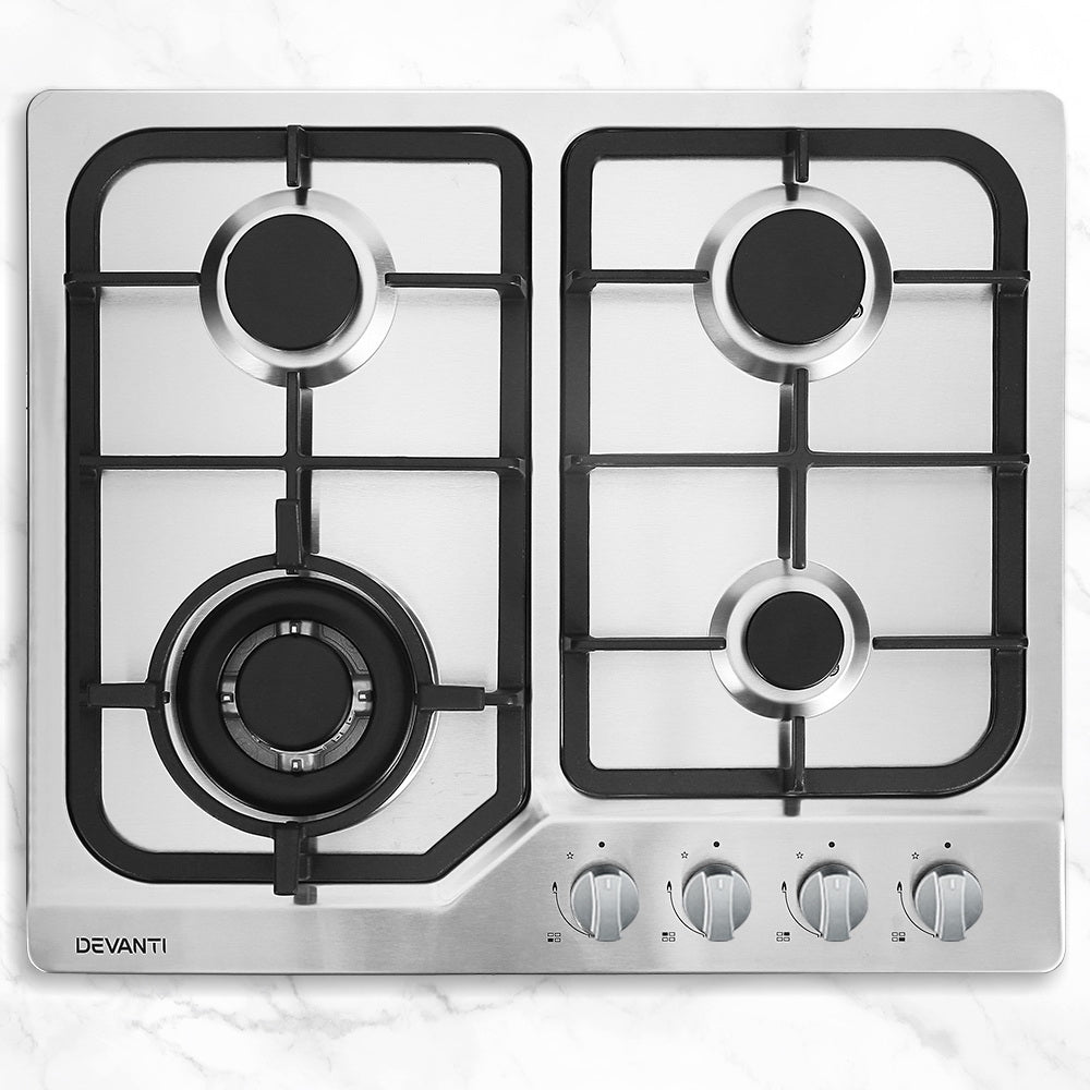 60cm 4 Burner Gas Cooktop with Safety Features